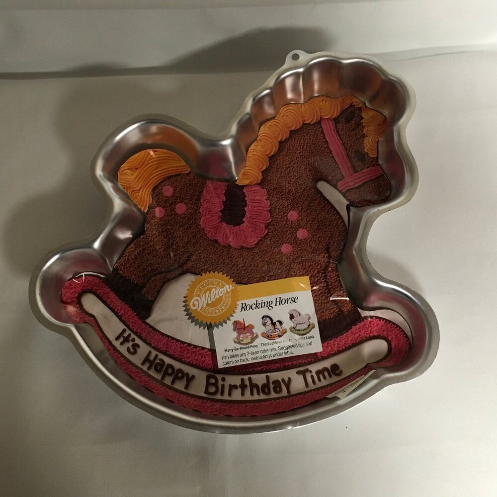 Wilton Cake Pan Rocking Horse 2105-2388 Merry Go Round Lamb Pan Birthday Cake